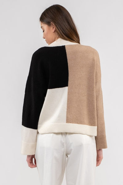 nothing on you colorblock sweater | black