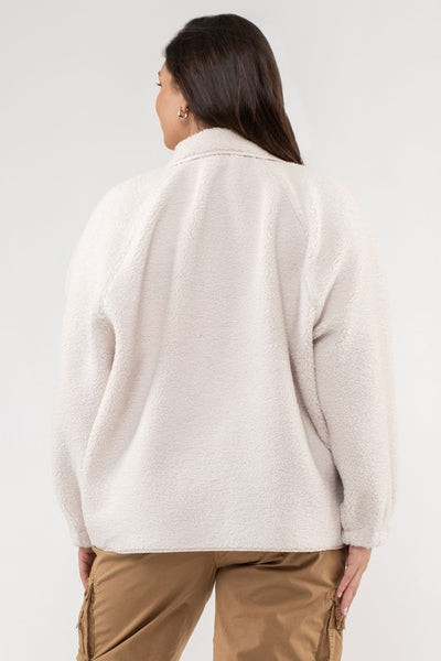 let's get lost sherpa jacket, plus size | ivory