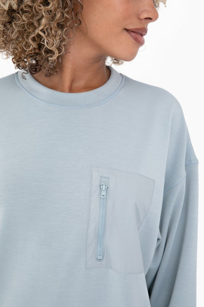 be true to you modal pullover | smoky blue