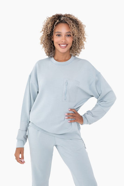 be true to you modal pullover | smoky blue