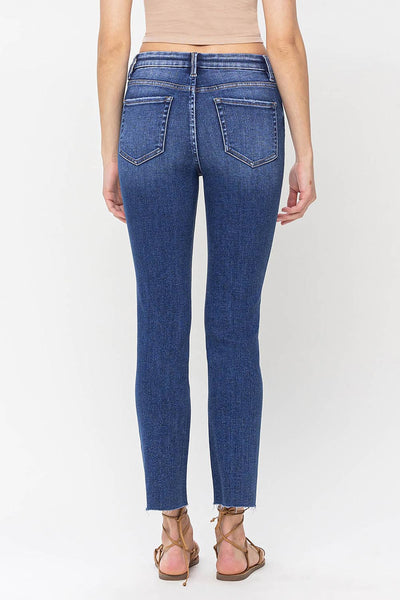 penelope high rise crop slim straight jeans | delicate