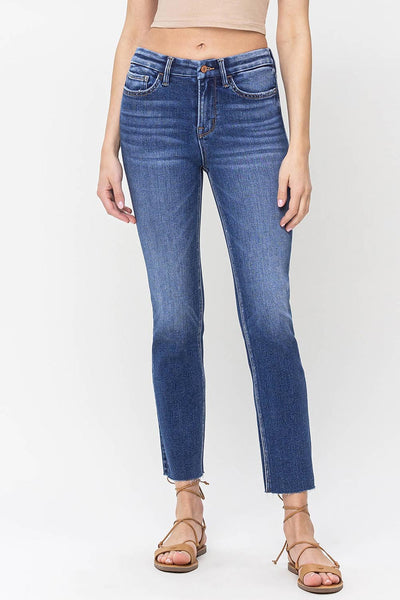 penelope high rise crop slim straight jeans | delicate