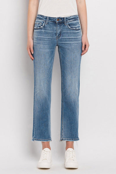 mary kate mid-rise crop straight jeans | stately