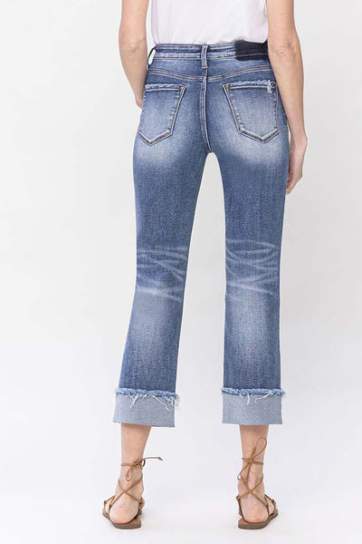 scout high rise cuffed straight jeans | infallible