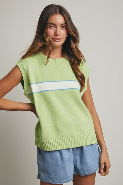 great expectations stripe sweater tank | lime + coastal