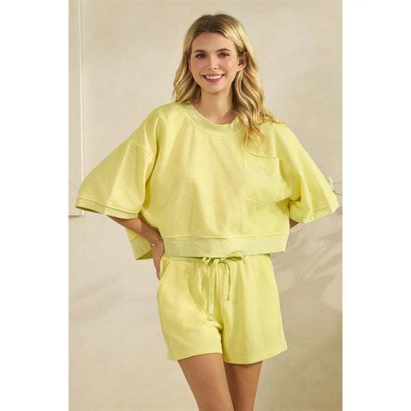 feels like fate effortless lounge set | lemon