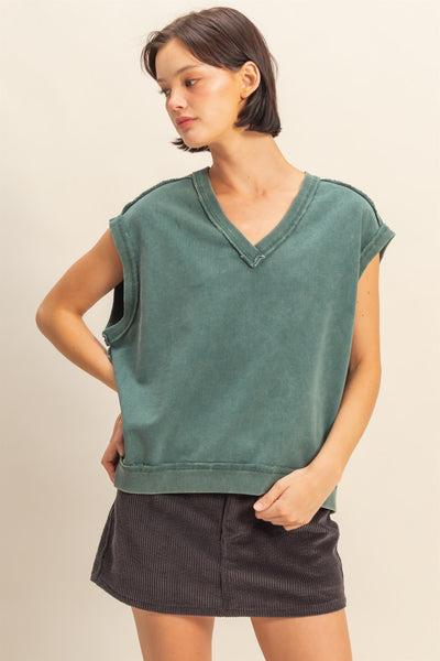 southern sunset mineral wash top | deep green