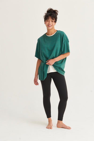 live out loud oversized distressed tee | dark green