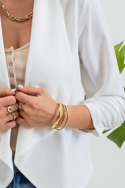 make it count ruched sleeve blazer | off white
