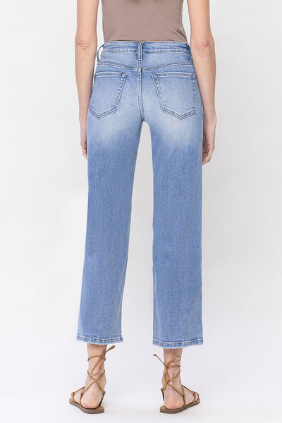 lucille mid-rise crop straight jeans | deference