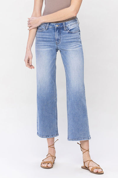lucille mid-rise crop straight jeans | deference
