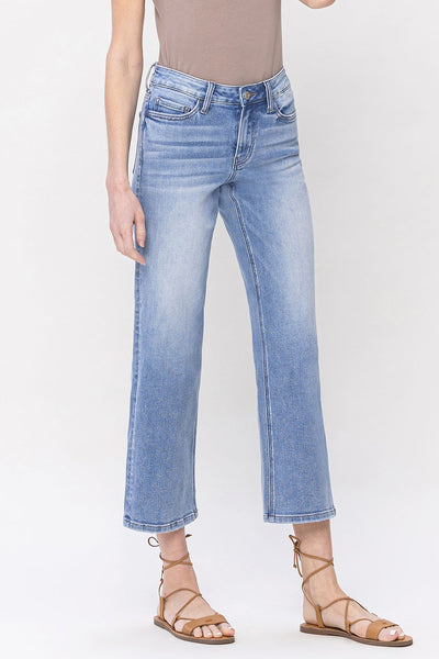 lucille mid-rise crop straight jeans | deference