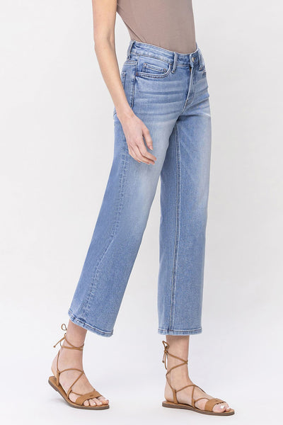 lucille mid-rise crop straight jeans | deference