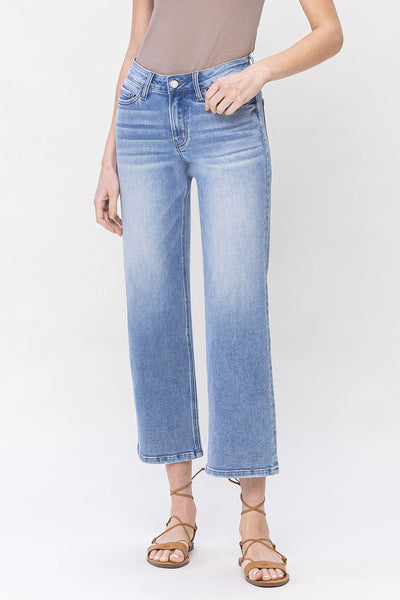 lucille mid-rise crop straight jeans | deference