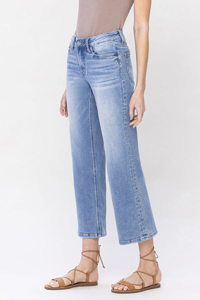 lucille mid-rise crop straight jeans | deference