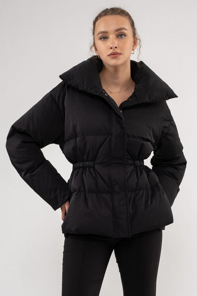 just warming up puffer jacket | black