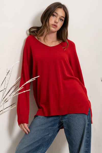 something to think about sweater | red
