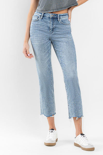 emery high rise crop straight jeans | ergonomical