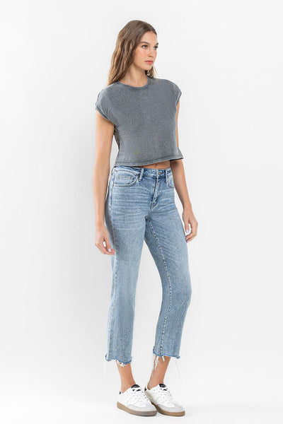 emery high rise crop straight jeans | ergonomical