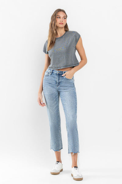 emery high rise crop straight jeans | ergonomical
