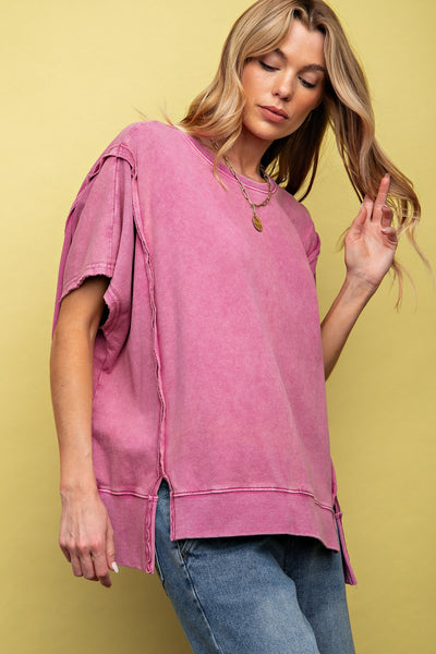 change it up mineral wash top | berry