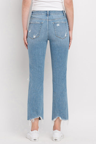 ace high rise distressed crop straight jeans | lani