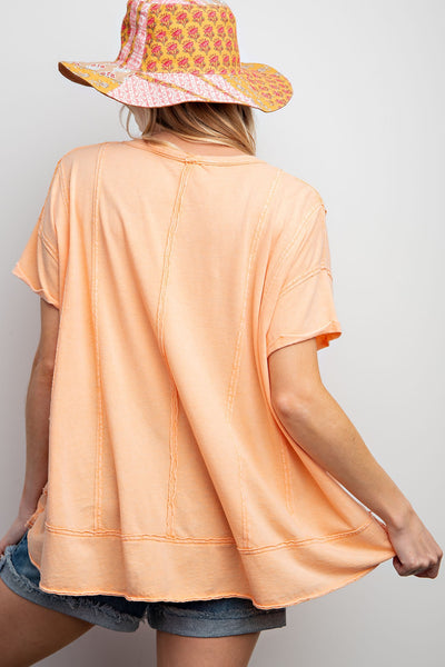 adored by all mineral wash top | cantaloupe