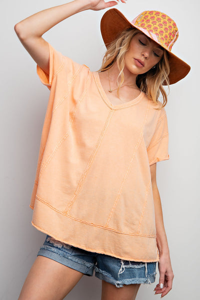 adored by all mineral wash top | cantaloupe