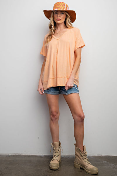 adored by all mineral wash top | cantaloupe