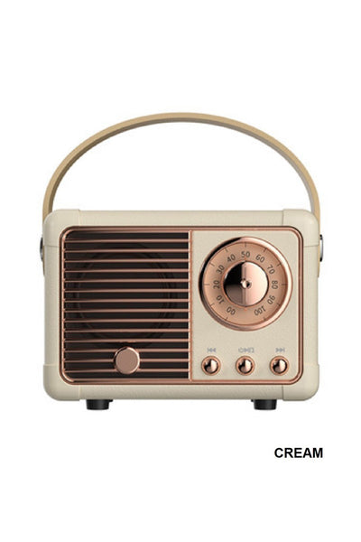 retro mini wireless bluetooth speaker | cream
