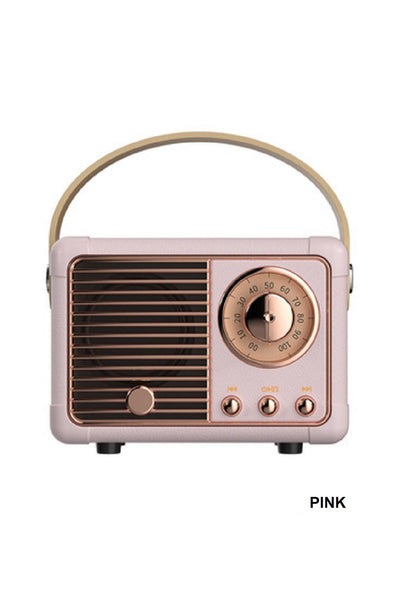 retro mini wireless bluetooth speaker | pink