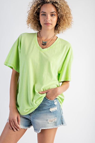 playing the odds mineral wash top | lime