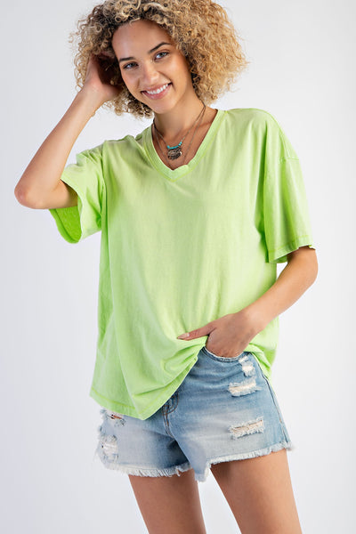 playing the odds mineral wash top | lime