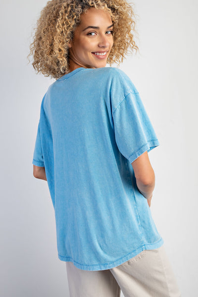 playing the odds mineral wash top | sea blue