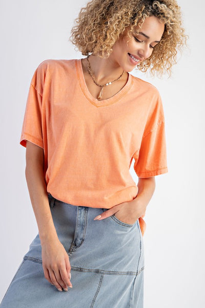 playing the odds mineral wash top | cantaloupe