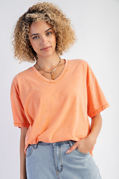 playing the odds mineral wash top | cantaloupe