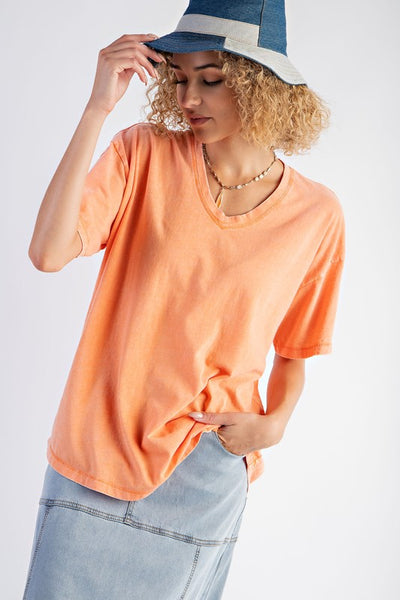 playing the odds mineral wash top | cantaloupe