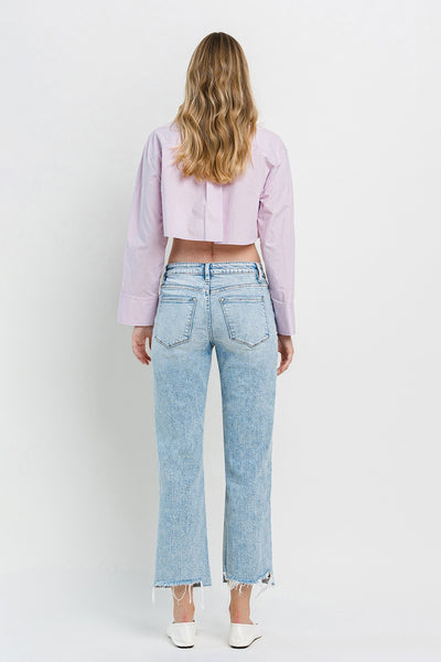 coco high rise slim crop dad jeans | blue mountain