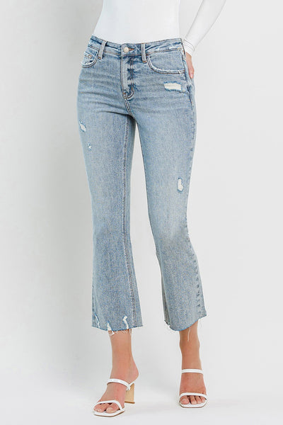indigo high rise kick flare jeans | cali kiss