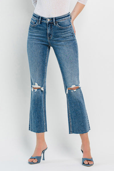 bella high rise crop flare jeans | feasibly