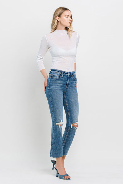bella high rise crop flare jeans | feasibly