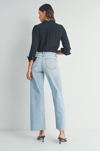 harlowe high rise wide leg jeans | light wash