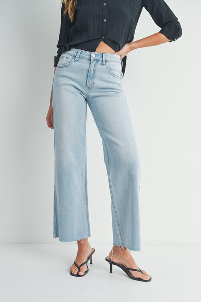 harlowe high rise wide leg jeans | light wash