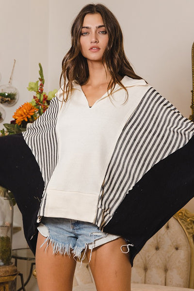 even the score terry top | cream + black