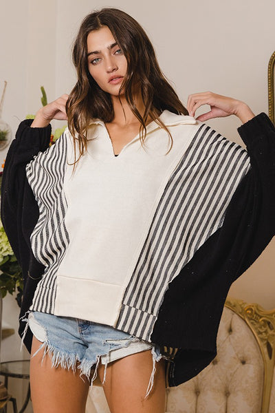 even the score terry top | cream + black