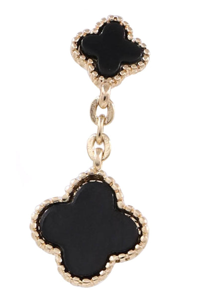 quatrefoil drop earrings | black
