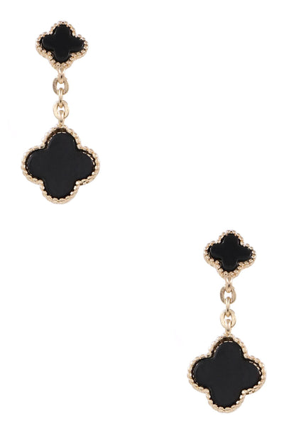 quatrefoil drop earrings | black