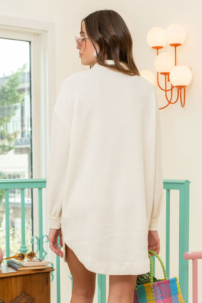 better think again knit dress | cream