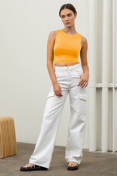 distant memory cropped tank | orange