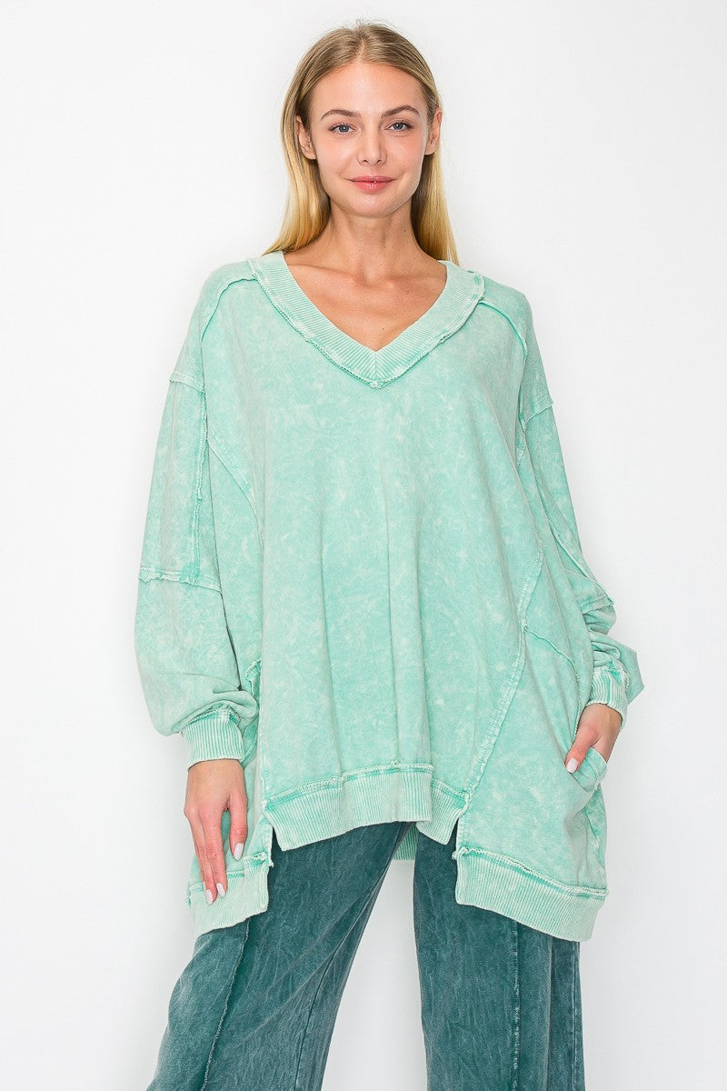 unfinished business effortless pullover | mint